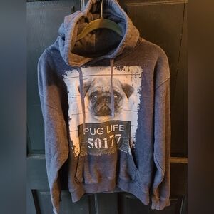Pacific & Co. Pug Life Dog Hoodie - Charcoal